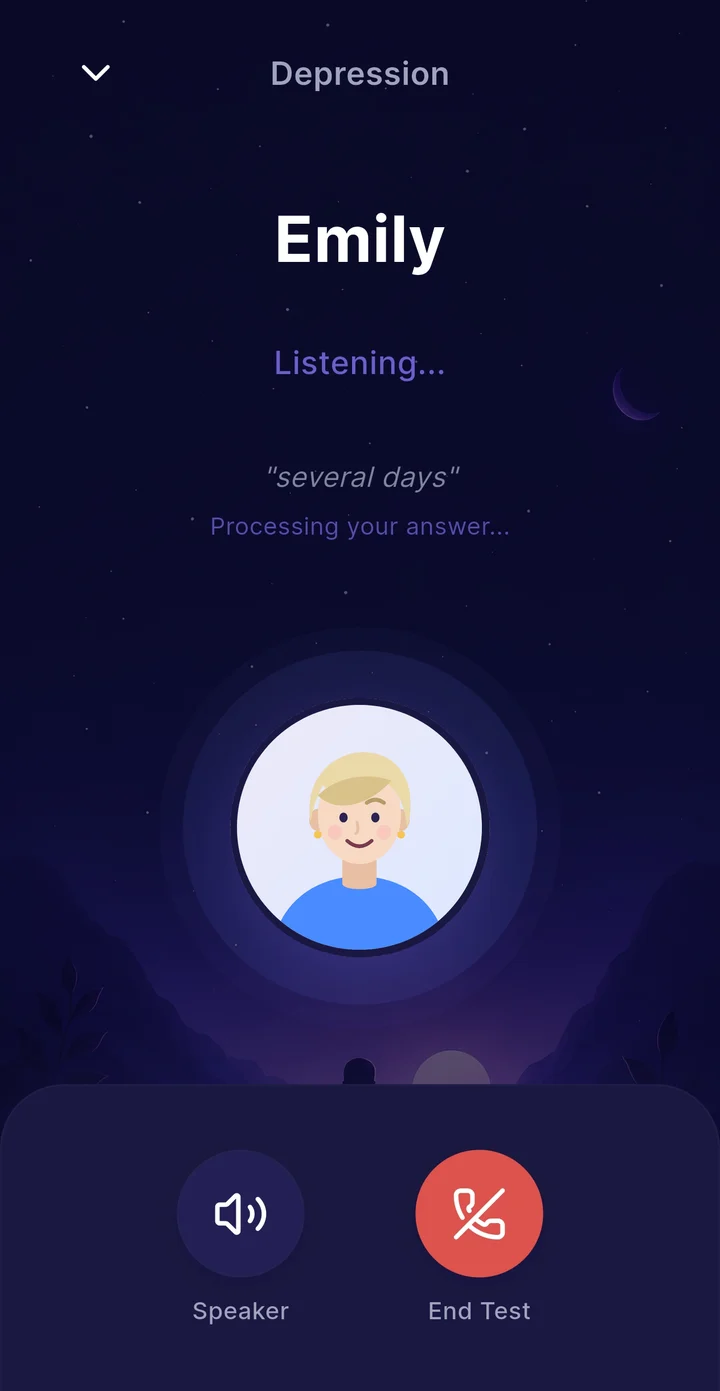 Voice session in the app