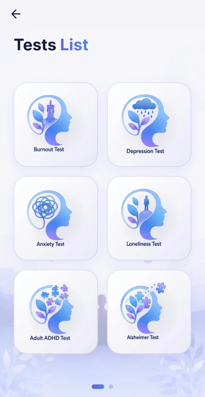 Screenings list in the app